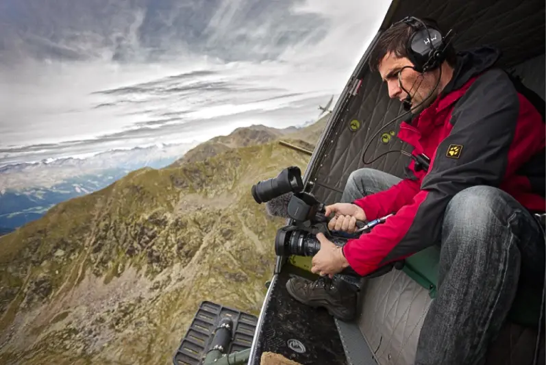 Foto: Dreh aus dem Hubschrauber